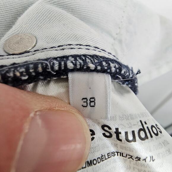 Acne Studios Womens Pop Trash Distressed Straight Cropped Jeans Sz 38 US 29/30 - Picture 10 of 11